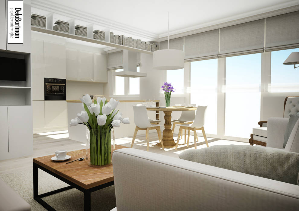 Mieszkanie inspirowane stylem Hampton, DelaBartman DelaBartman 에클레틱 거실