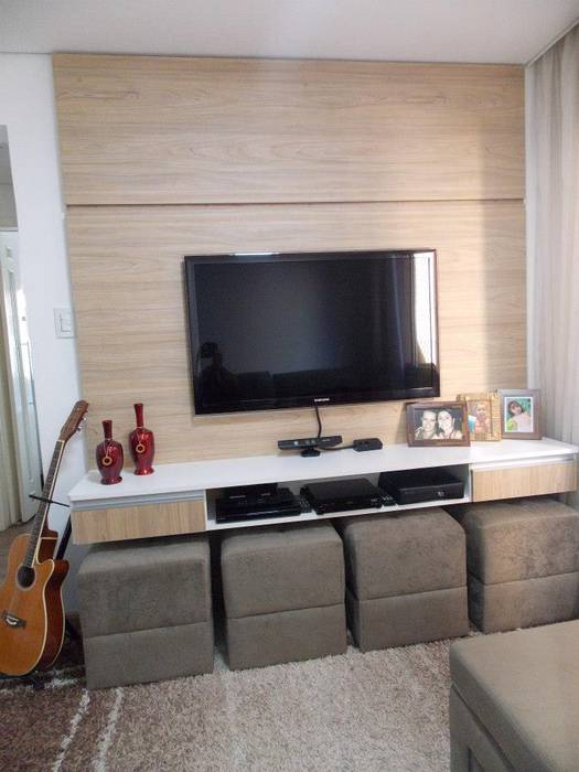 painel de Tv , GMT marcenaria GMT marcenaria Modern Living Room TV stands & cabinets