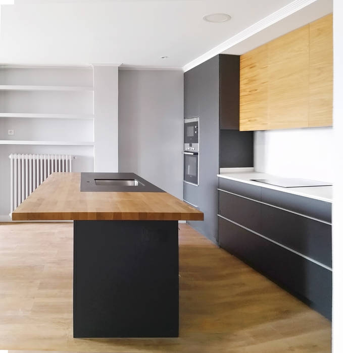 Isla cocina cocinas de estilo moderno de barronkress moderno madera