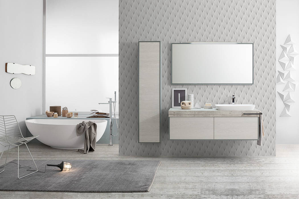 Summit collection Mastella - Italian Bath Fashion Phòng tắm phong cách hiện đại Gỗ thiết kế Transparent Storage