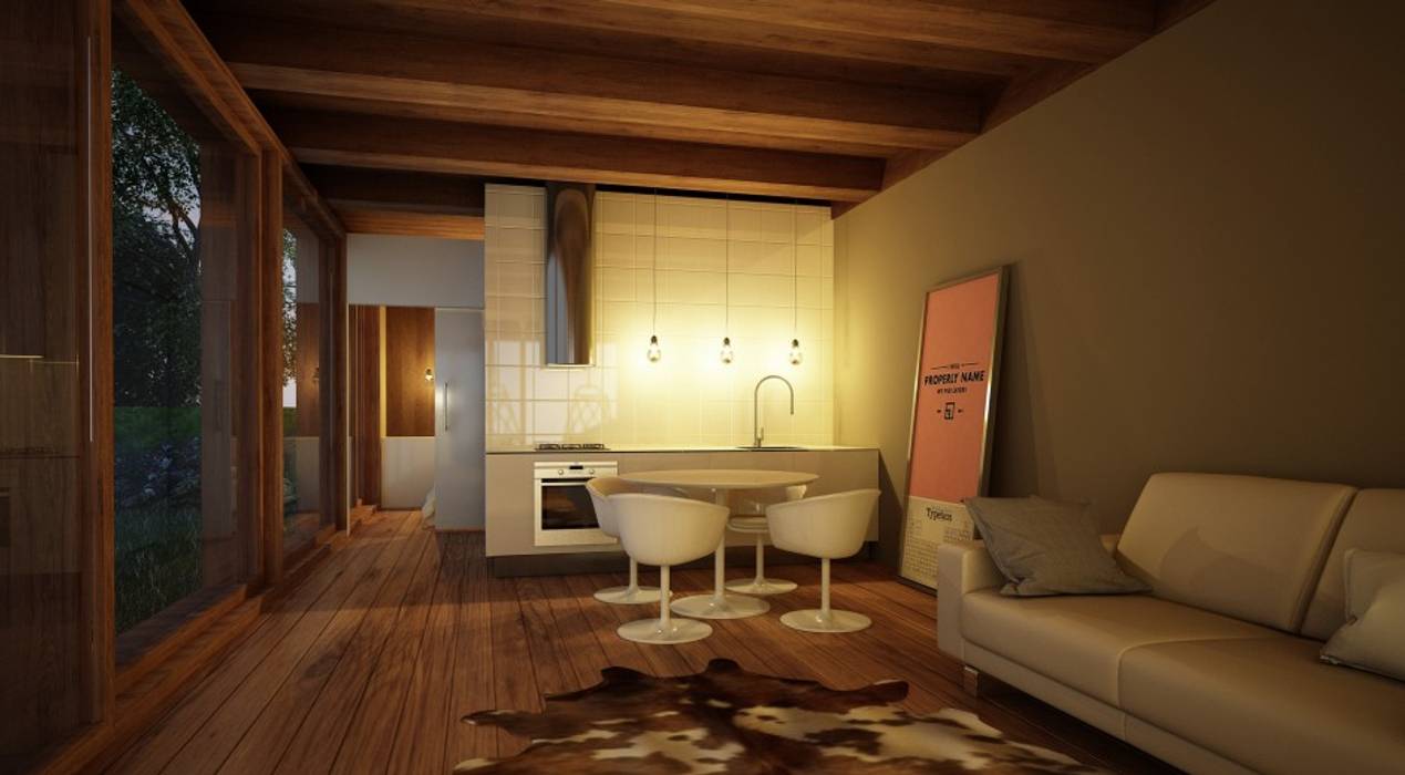 homify Salones de estilo escandinavo Madera Acabado en madera