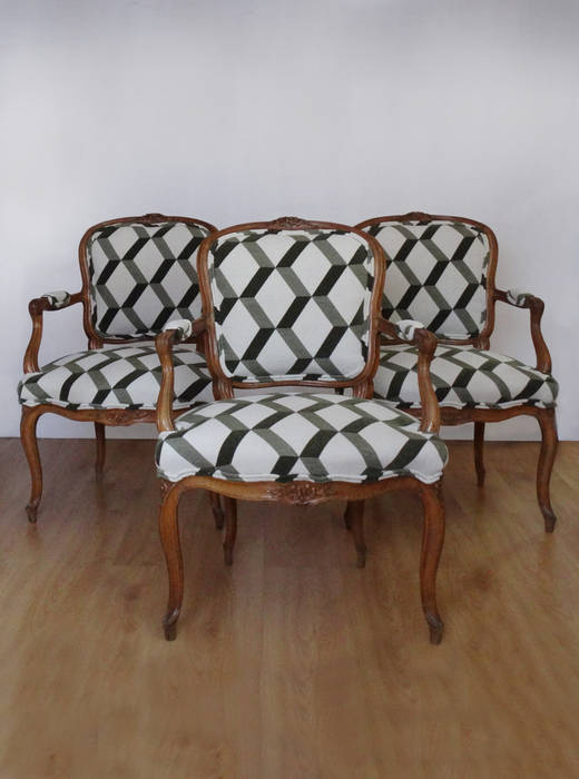Conjunto de sillas DRM CONFECCION Comedores de estilo clásico Textil Ámbar/Dorado Sillas y banquetas