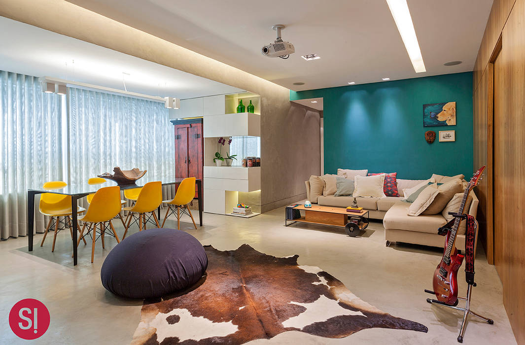 Apartamento CM, Botti Arquitetura e Interiores-Natália Botelho Botti Arquitetura e Interiores-Natália Botelho Comedores de estilo moderno Concreto