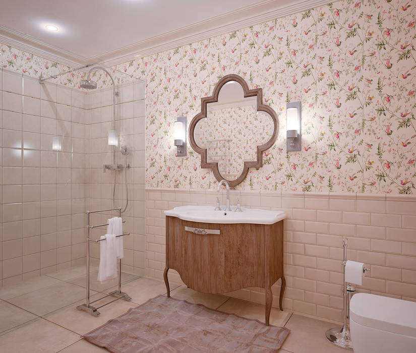 Двухэтажный дом в Рощино, Be In Art Be In Art Ванная комната в эклектичном стиле Керамика