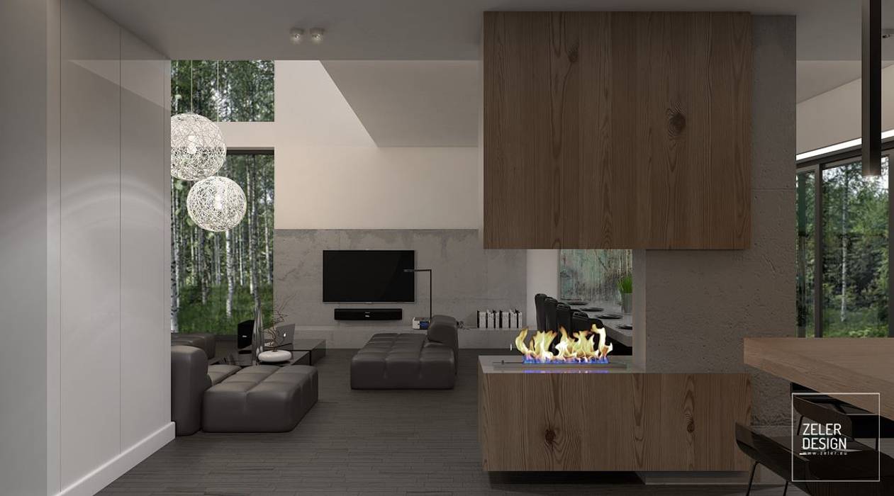 Prosta przestrzeń, Zeler Design Zeler Design Modern living room