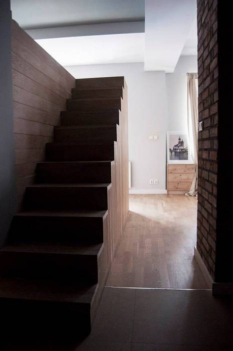 APARTAMENT POD WYNAJEM, ul. Lwoska, Kraków, enem.studio enem.studio Minimalist corridor, hallway & stairs