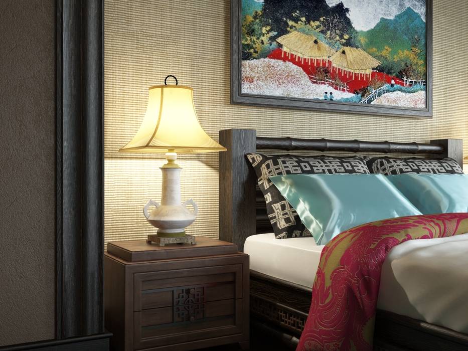 Дом в вьетнамском стиле, Студия дизайна "New Art" Студия дизайна 'New Art' Спальня в азиатском стиле