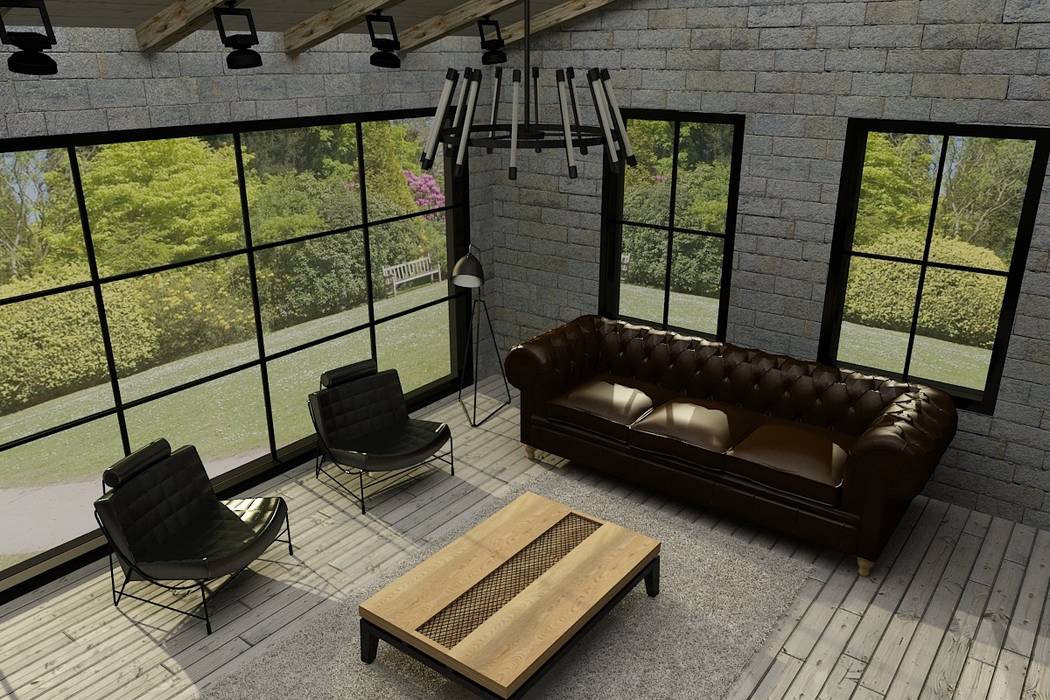 Emre & Cansu Evi, Update İç Mimarlık Update İç Mimarlık Industrial style living room