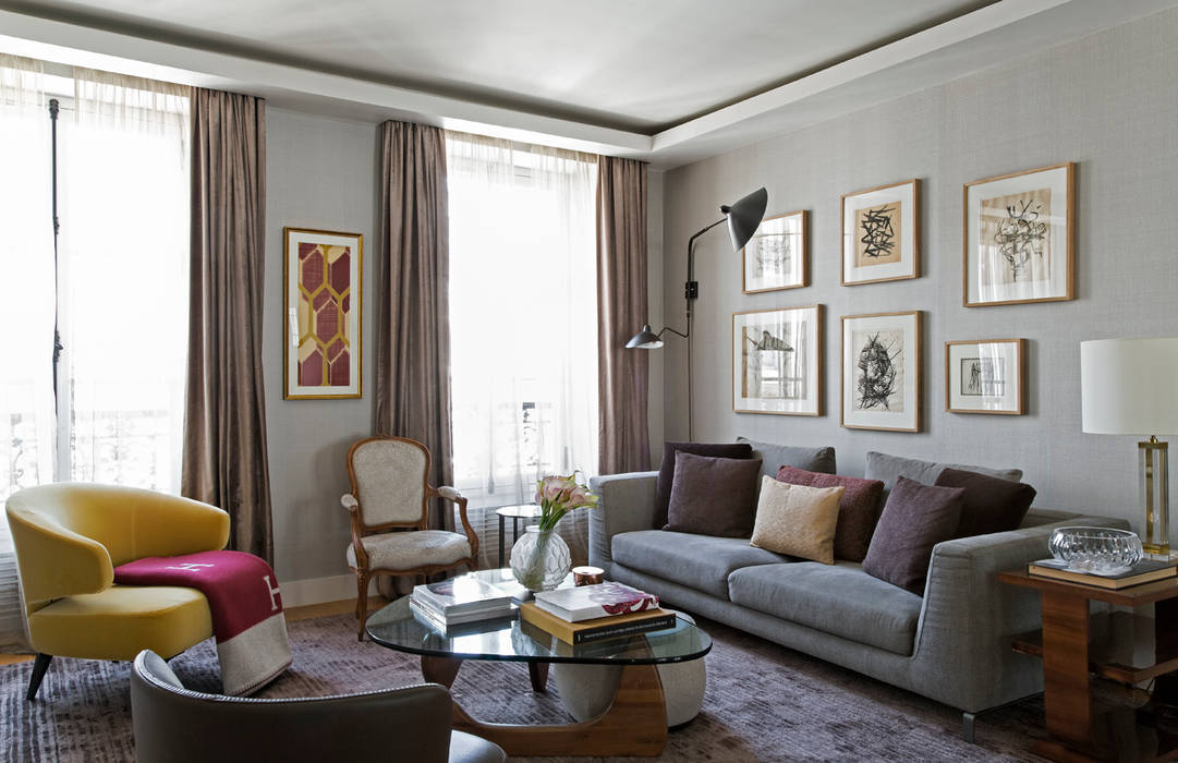 Paris Apartment DIEGO REVOLLO ARQUITETURA S/S LTDA. Salas de estar modernas