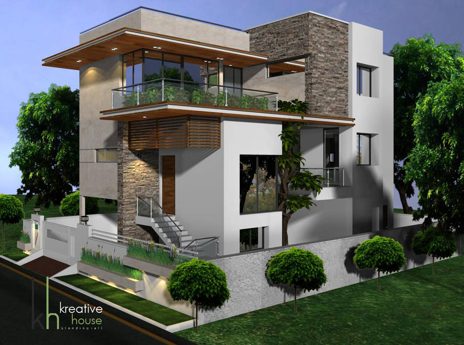 A MODERN HOME SURROUNDED BY NATURE KREATIVE HOUSE Modern houses پتھر