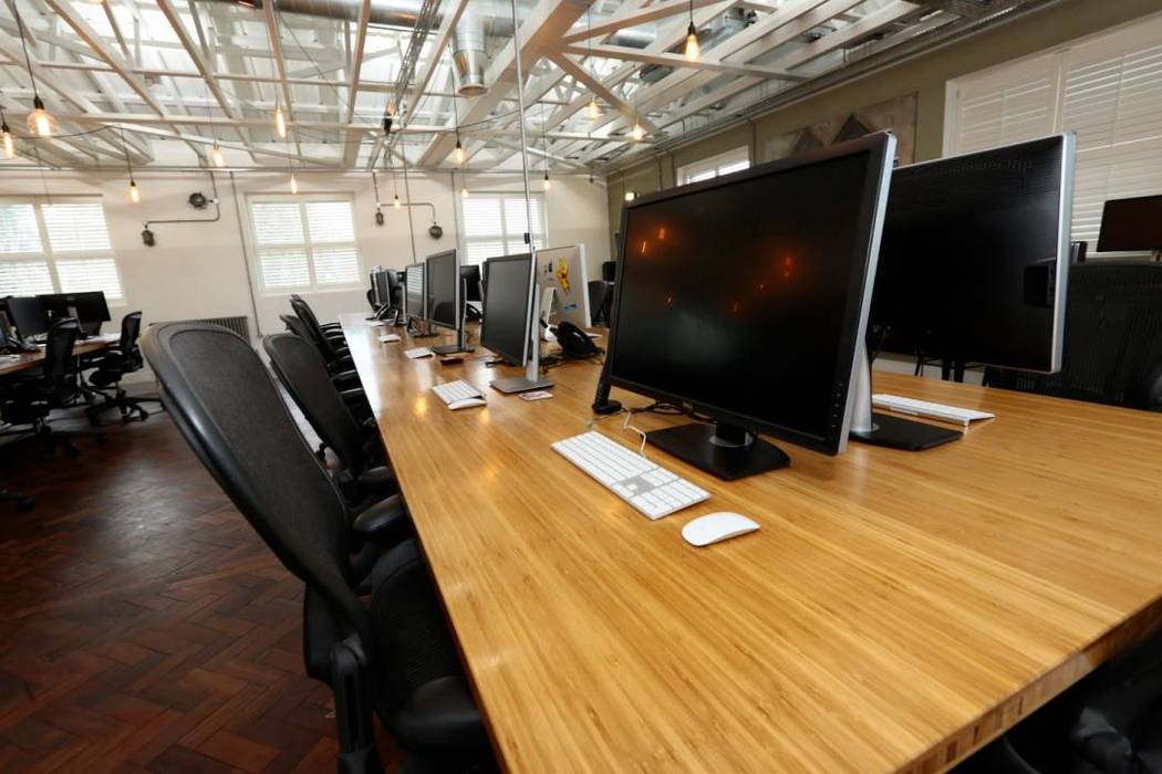 A Contemporary Office Refit at Delete Leeds - Custom bamboo work benches Redesign Commercial spaces Bamboo Green Office buildings