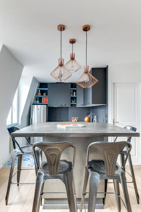 PROJET COLOMBES, Agence Transition Interior Design, Architectes: Carla Lopez et Margaux Meza, Transition Interior Design Transition Interior Design Modern style kitchen