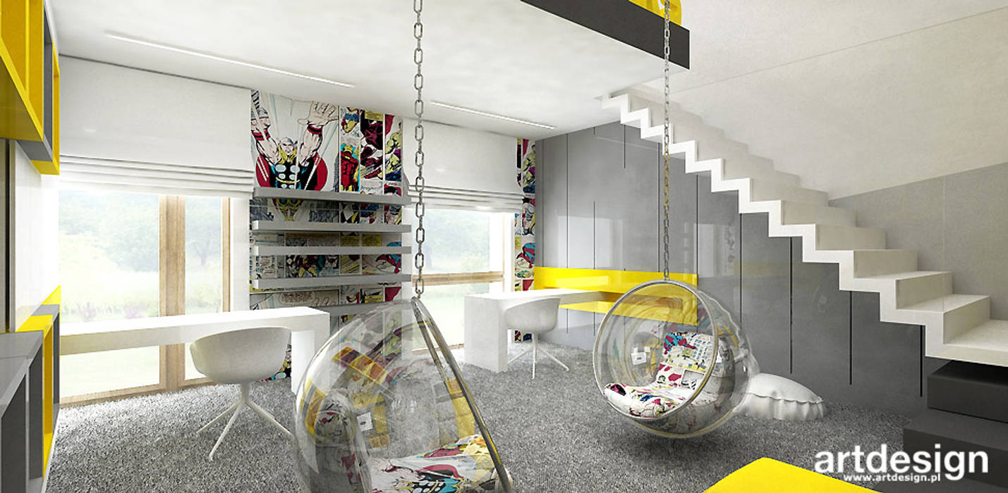 nowoczesne wnętrze pokoju dziecięcego ARTDESIGN architektura wnętrz Nowoczesny pokój dziecięcy