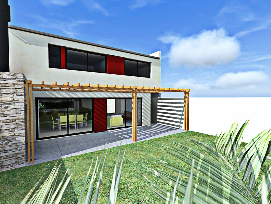 Perspectiva desde el jardin epb arquitectura Casas modernas: Ideas, imágenes y decoración