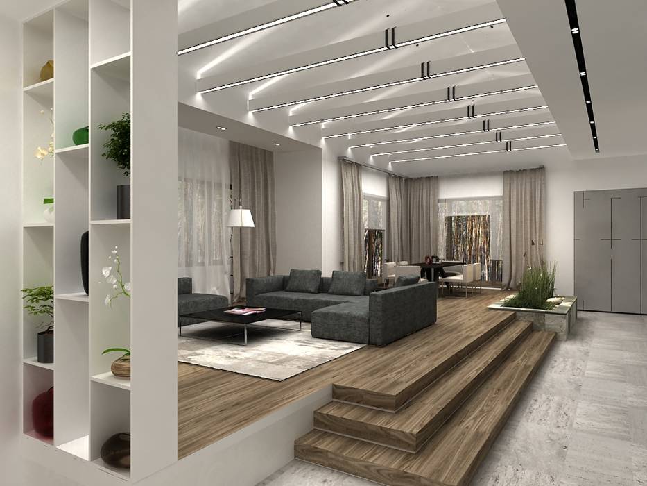 Интерьер дома в 2-х стилях: модерн и минимализм, A-partmentdesign studio A-partmentdesign studio Salas multimedia de estilo minimalista Madera Acabado en madera