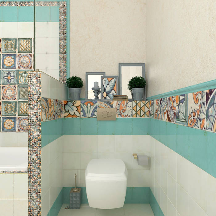 Ванная комната "Acquamarina", Студия дизайна Дарьи Одарюк Студия дизайна Дарьи Одарюк Mediterranean style bathrooms