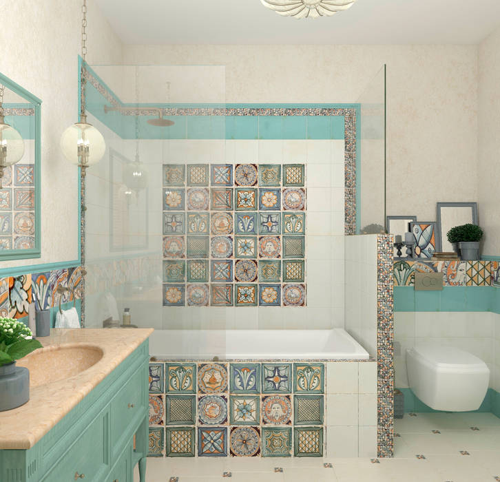 Ванная комната "Acquamarina" Студия дизайна Дарьи Одарюк Ванная в средиземноморском стиле