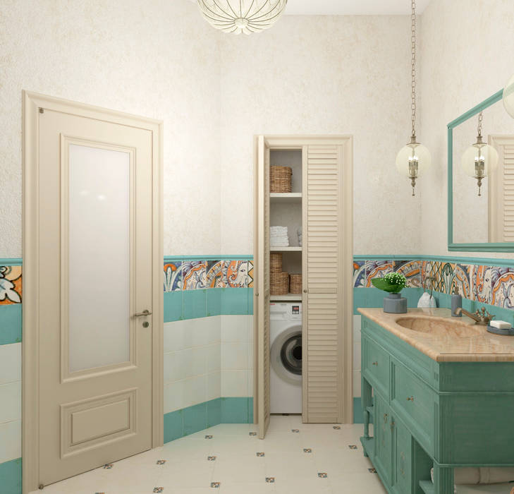 Ванная комната "Acquamarina", Студия дизайна Дарьи Одарюк Студия дизайна Дарьи Одарюк Bathroom