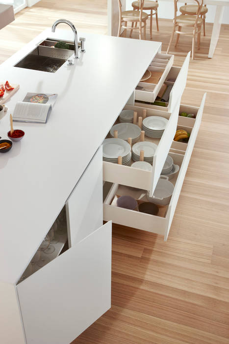 SERIE 45 Blanco Polar_Isla, VIVESPACIO VIVESPACIO Modern style kitchen