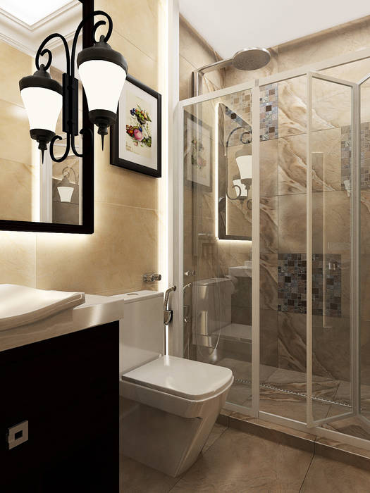 Ванная комната 1-го этажа Дизайн студия Александра Скирды ВЕРСАЛЬПРОЕКТ Ванная в классическом стиле