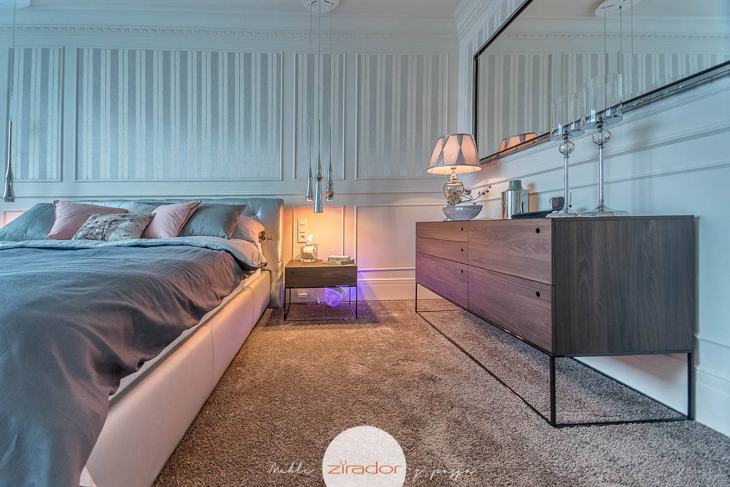 Meble do apartamentu w Krakowie, Zirador - Meble tworzone z pasją Zirador - Meble tworzone z pasją Modern style bedroom Bedside tables