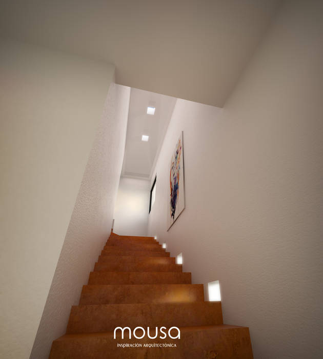 Casa Alor mousa / Inspiración Arquitectónica Pasillos, vestíbulos y escaleras modernos escaleras,detalles,minimalista,luz,arquitectura,moderno