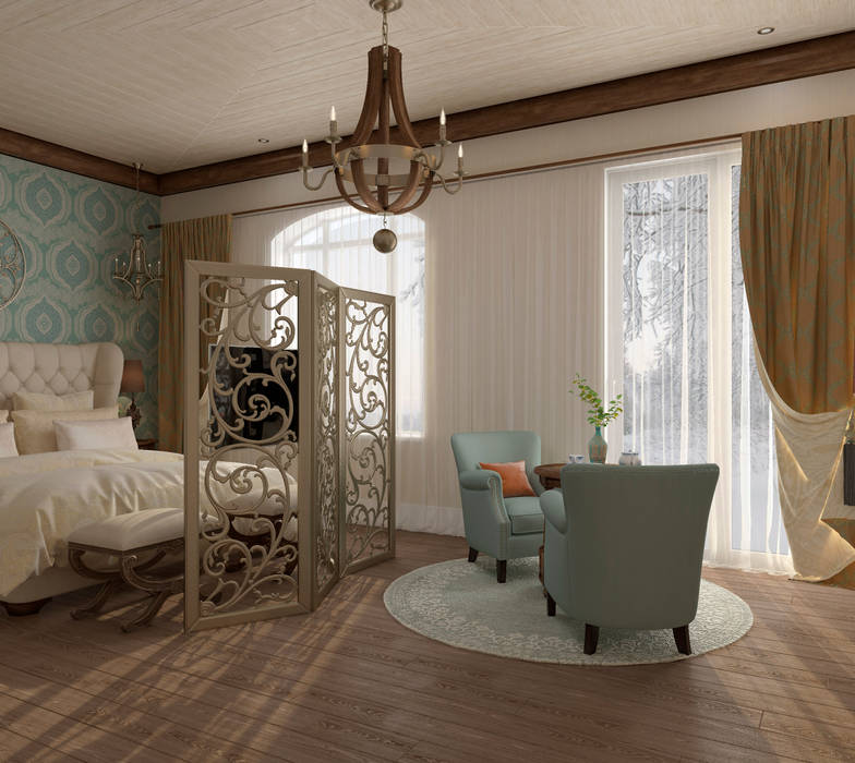 Спальня "Ombre di amore" Студия дизайна Дарьи Одарюк Спальня в средиземноморском стиле