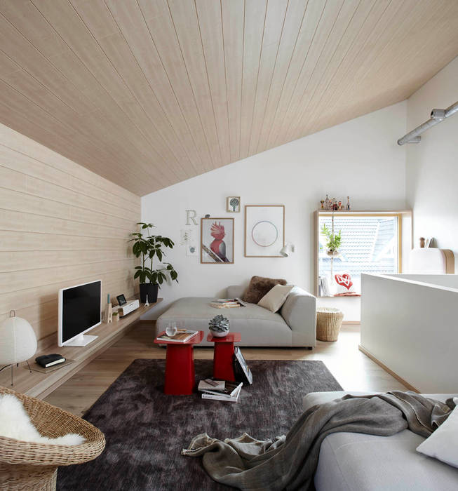 Haus Mono, Burkhard Heß Interiordesign Burkhard Heß Interiordesign Livings de estilo moderno Madera Acabado en madera