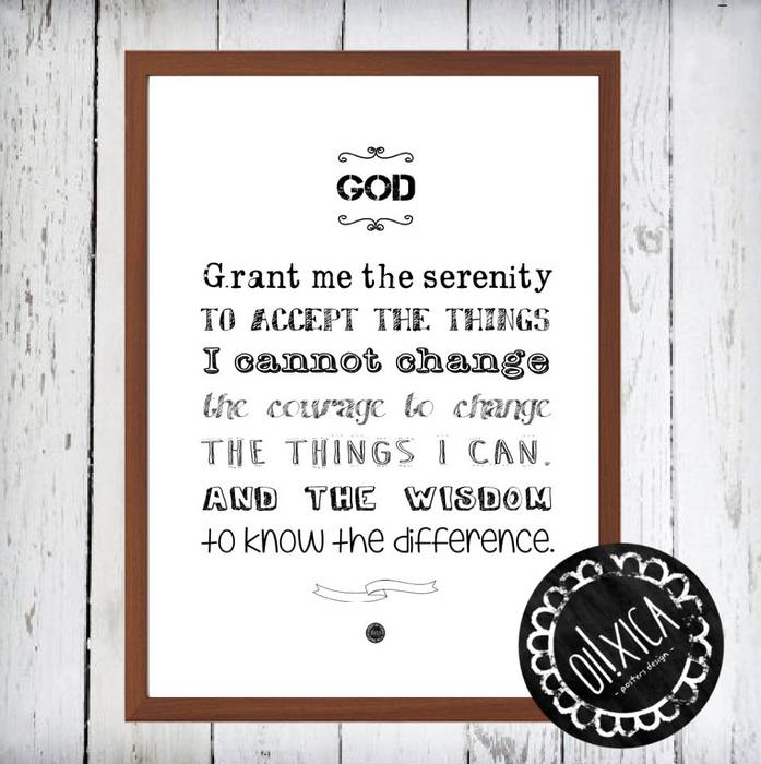 Poster *Serenity Prayer Oi! Xica Mais espaços Papel artprint,prayer,quotes,bw,black&white,poster,decor,Imagens e pinturas