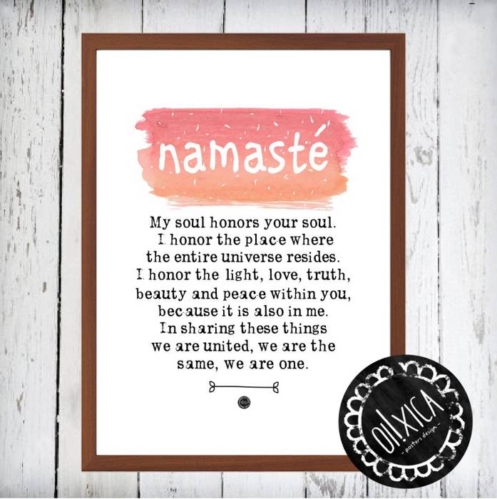 Poster *Namasté Oi! Xica Mais espaços Papel namaste,artprint,poster,quotes,decor,Imagens e pinturas