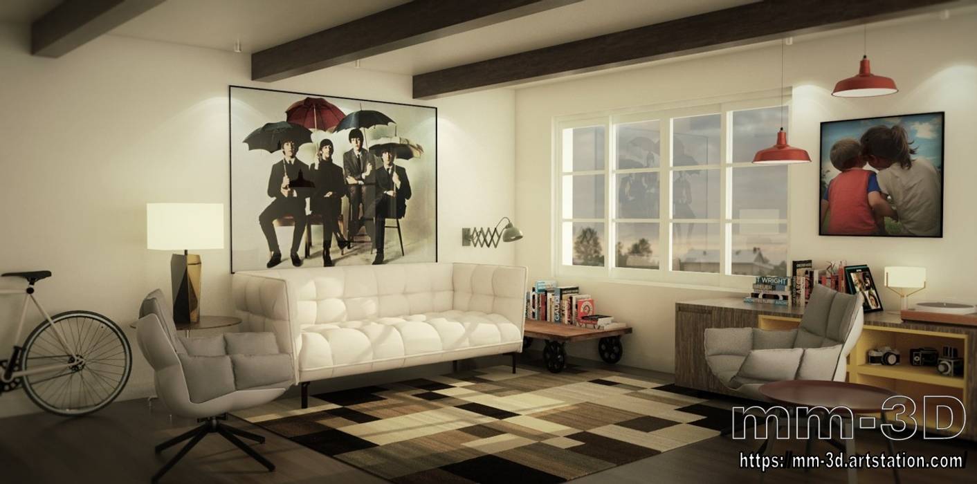Beatle's Living Room, mm-3d mm-3d Гостиные в эклектичном стиле