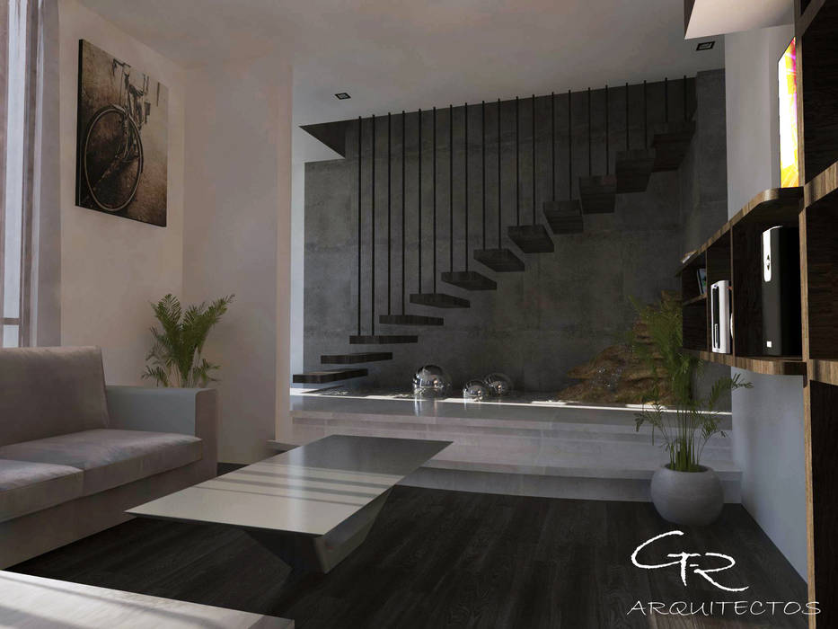 House Jc-1 GT-R Arquitectos Pasillos, vestíbulos y escaleras minimalistas