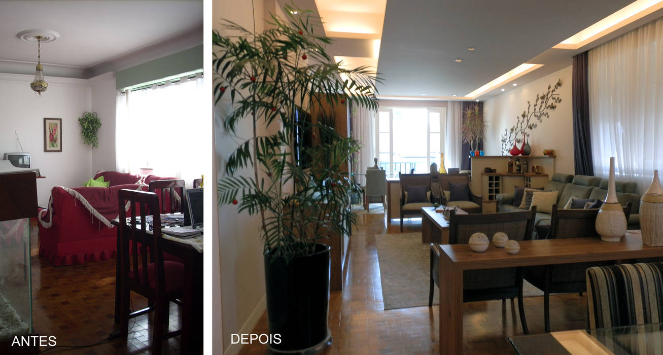 Reforma de Apartamento, MBDesign Arquitetura & Interiores MBDesign Arquitetura & Interiores ห้องนั่งเล่น