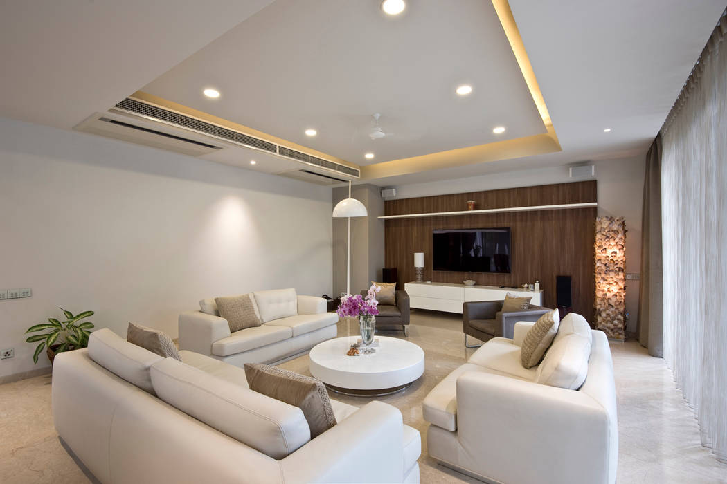 Private Residence, Koregaon Park, Pune Chaney Architects Modern living room
