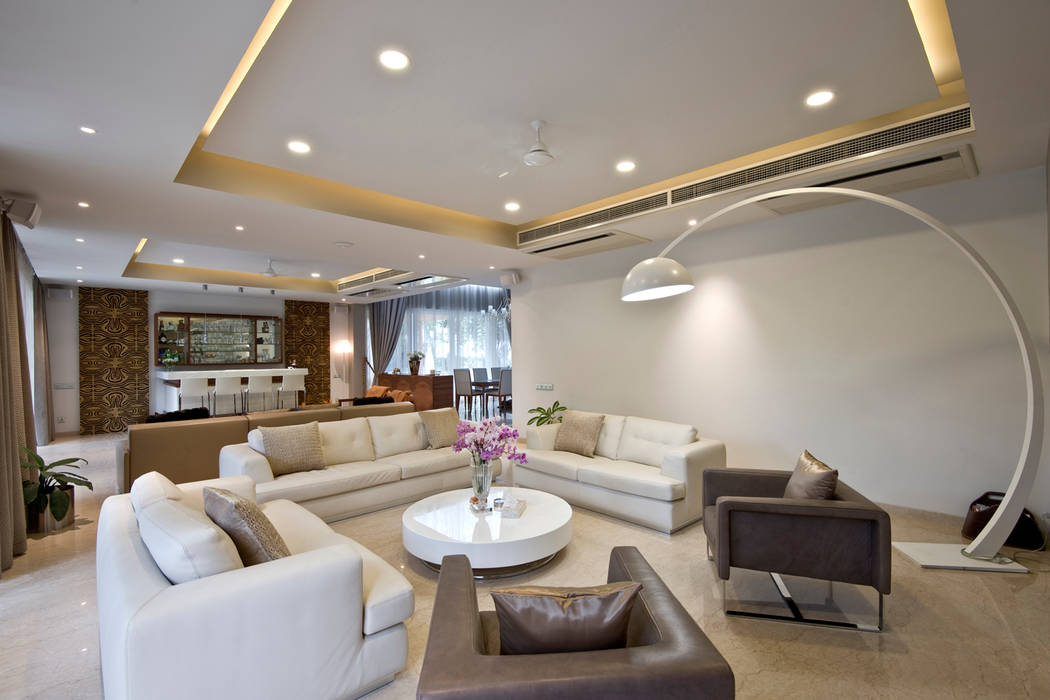 Private Residence, Koregaon Park, Pune Chaney Architects Modern living room