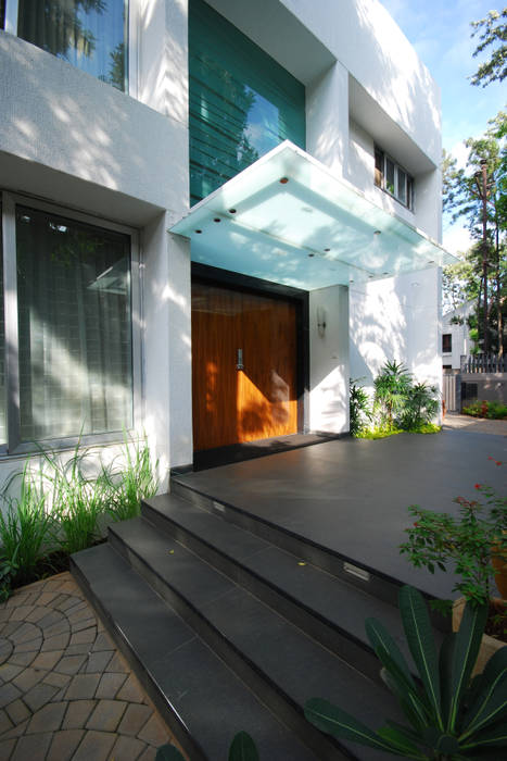 Private Residence at Sopan Baug, Pune, Chaney Architects Chaney Architects Maisons minimalistes