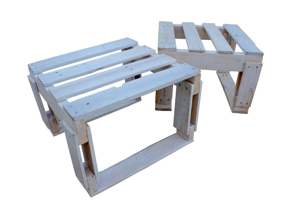 2 PALLET SET - benches studiomuda Jardins minimalistas Mobiliário