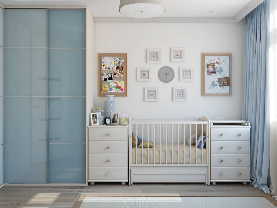 декор детской для новорожденного Tatiana Zaitseva Design Studio Детская комнатa в стиле минимализм Изделия из древесины Прозрачный компактная мебель,кровати для детей,безопасность детей
