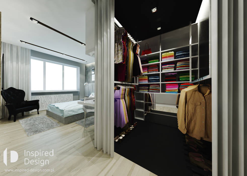 MIESZKANIE W ŁODZI, Inspired Design Inspired Design Modern dressing room