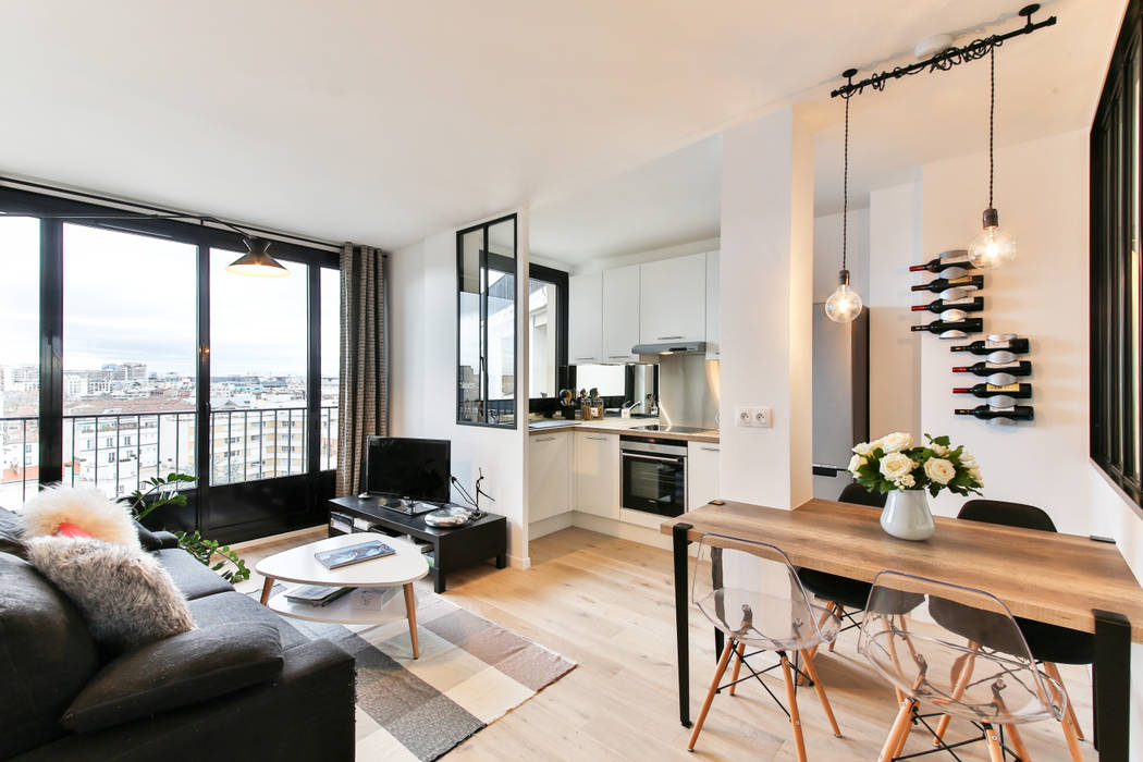 Little Loft Boulogne 43m², La Decorruptible La Decorruptible Industrial style living room