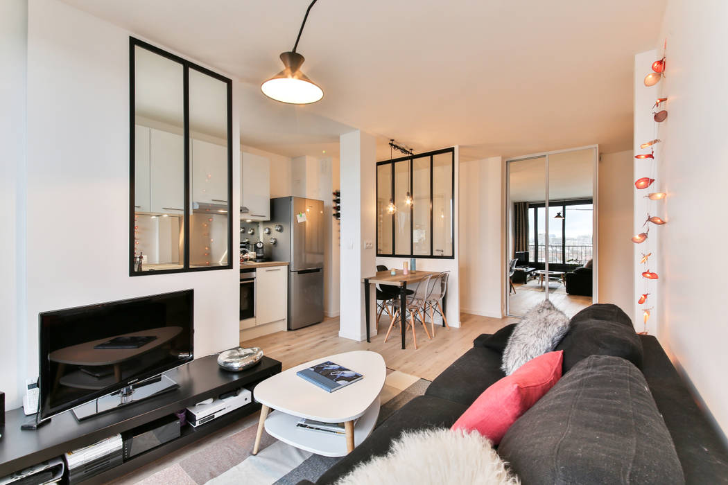 Little Loft Boulogne 43m², La Decorruptible La Decorruptible 인더스트리얼 거실