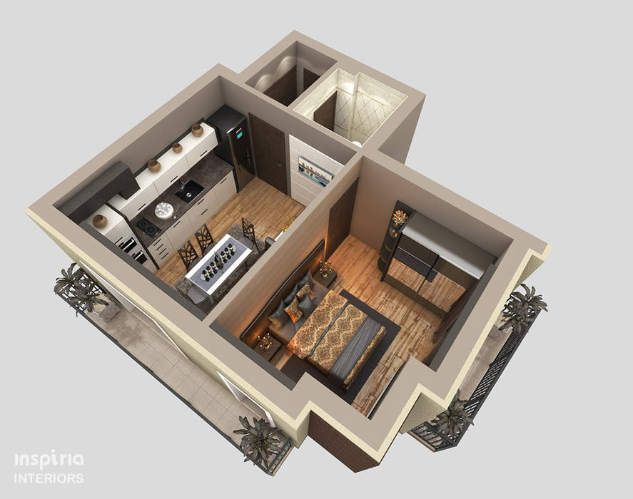 3d Floor Plans Inspiria Interiors floor plan,rendering,3D,design,interior,multiresidential,modern,contemporary