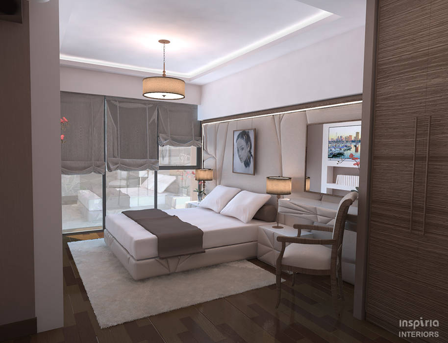Bedroom Renovation in Singapore Inspiria Interiors Спальня в стиле модерн bedroom,neutral colors,interior design,light,beige,modern,contemporary