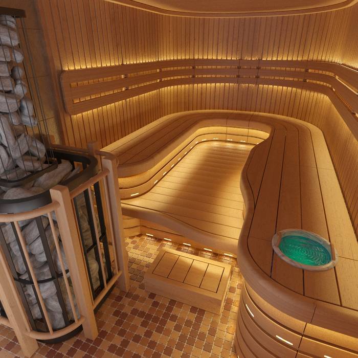 homify Industrial style spa Wood Wood effect