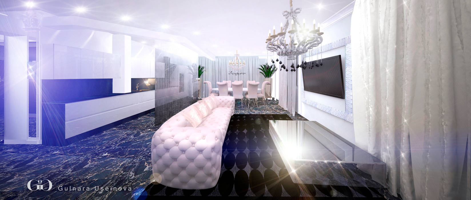 Дизайн-проект квартиры Уфа, Дизайн интерьера под ключ - GDESIGN Дизайн интерьера под ключ - GDESIGN Classic style living room