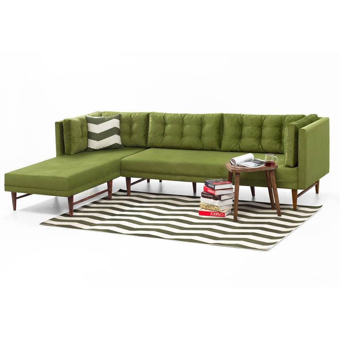 Point Retro Life Yeşil Köşe Kanepe+Kilim, K105 Mobilya Pazarlama Danışmanlık San.İç ve Dış Tic.LTD.ŞTİ. K105 Mobilya Pazarlama Danışmanlık San.İç ve Dış Tic.LTD.ŞTİ. Modern living room Wood Wood effect Sofas & armchairs
