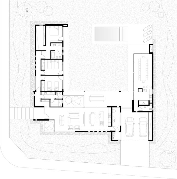 Planta de Arquitectura Poggi Schmit Arquitectura Casas modernas: Ideas, imágenes y decoración