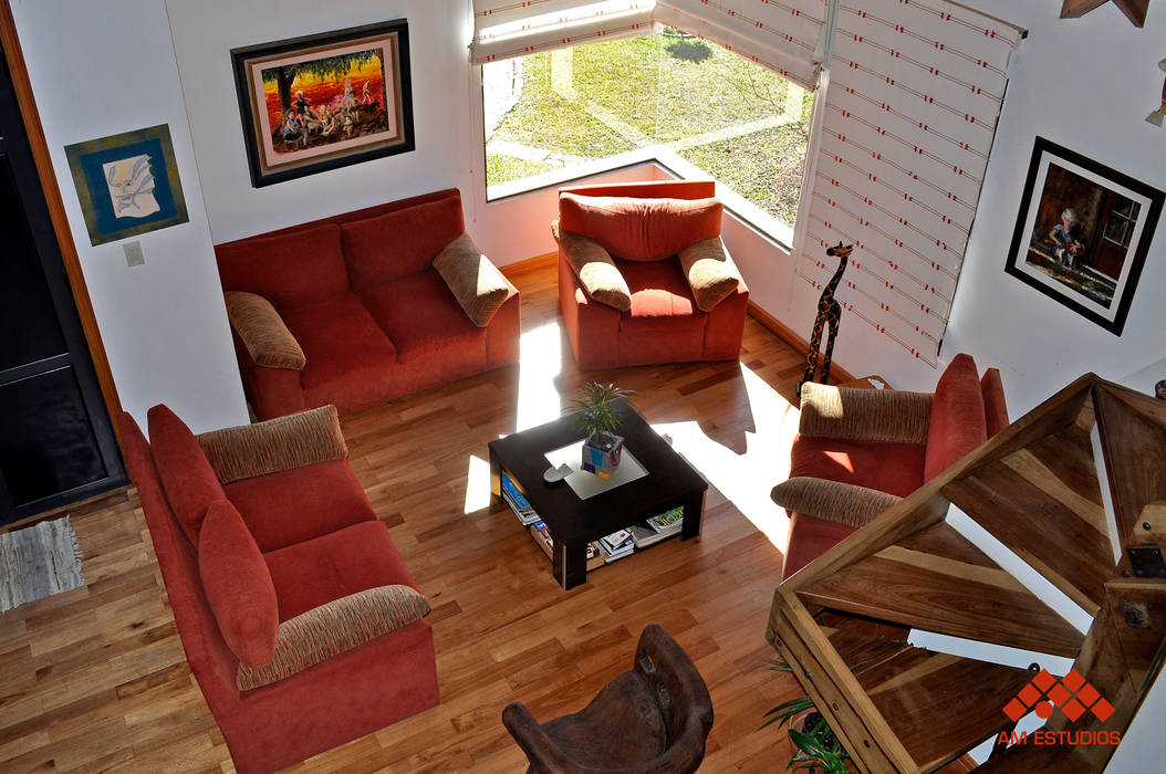 VIVIENDA UNIFAMILIAR, AM Estudios AM Estudios Rustic style living room Wood Wood effect