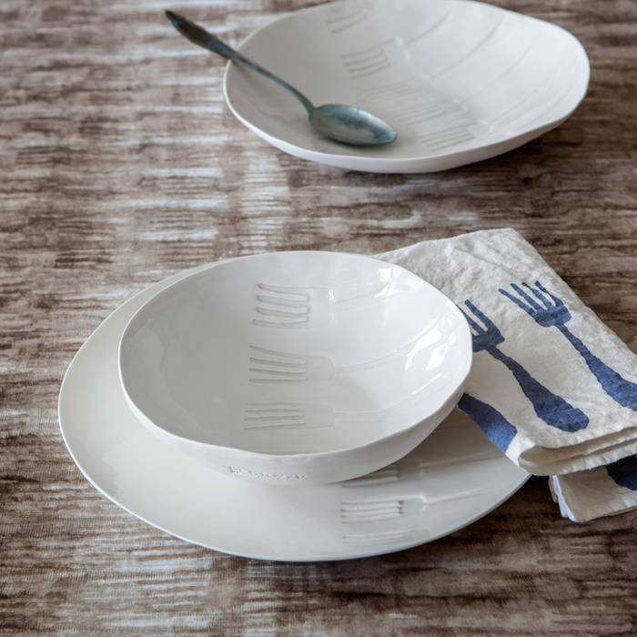 Porcellana stampata a mano, Stamperia Bertozzi Stamperia Bertozzi Modern kitchen Porcelain Cutlery, crockery & glassware