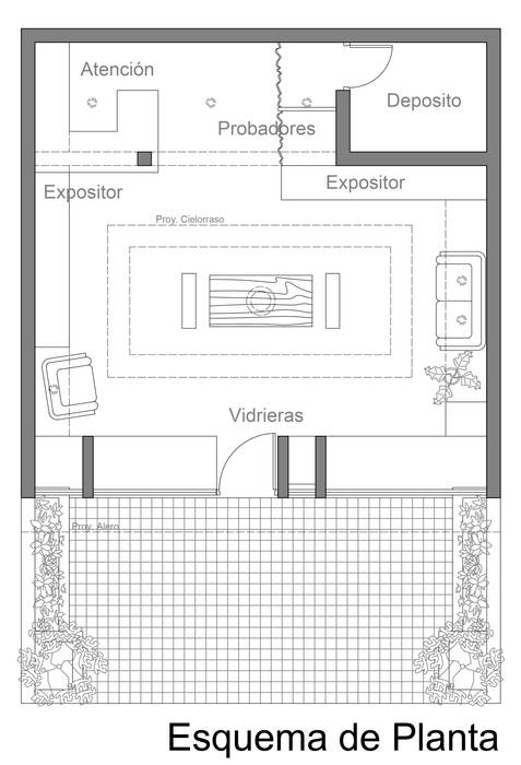 Esquema de Planta VI Arquitectura & Dis. Interior Espacios comerciales Oficinas y tiendas